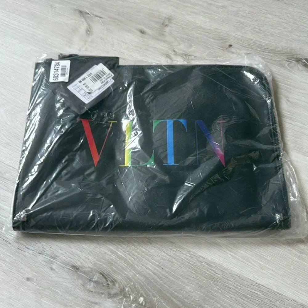Valentino VLTN Document Holder Black/Muti‎ Color Nwt